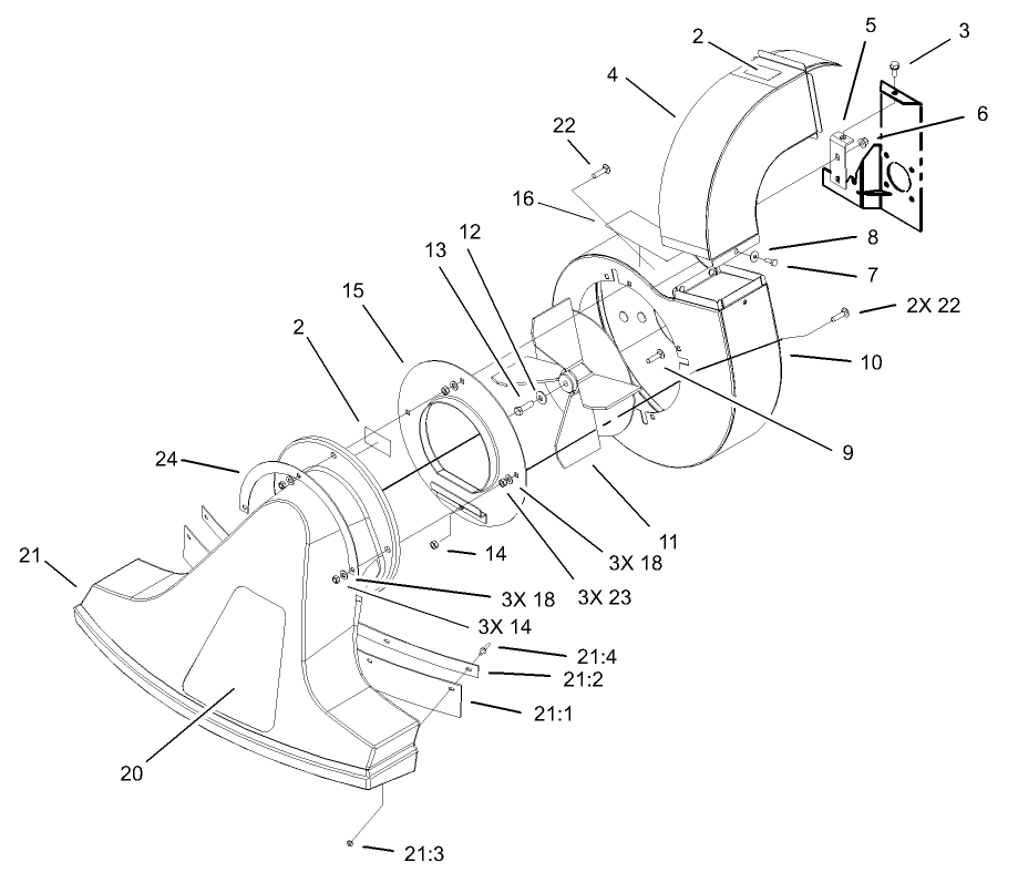 Snout, Blower and Fan Assembly