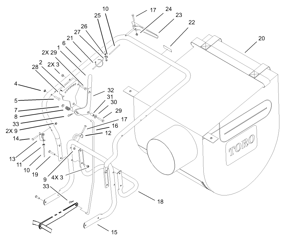 Handle and Vacuum Bag Assembly