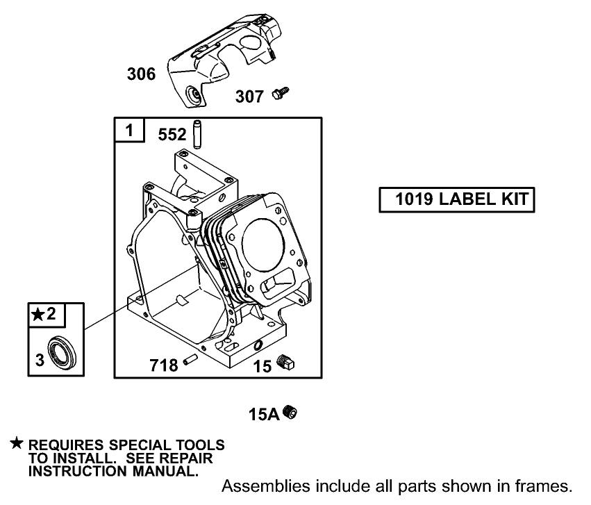 Cylinder Assembly  Engine Briggs and Stratton Model 126402-0245-E1