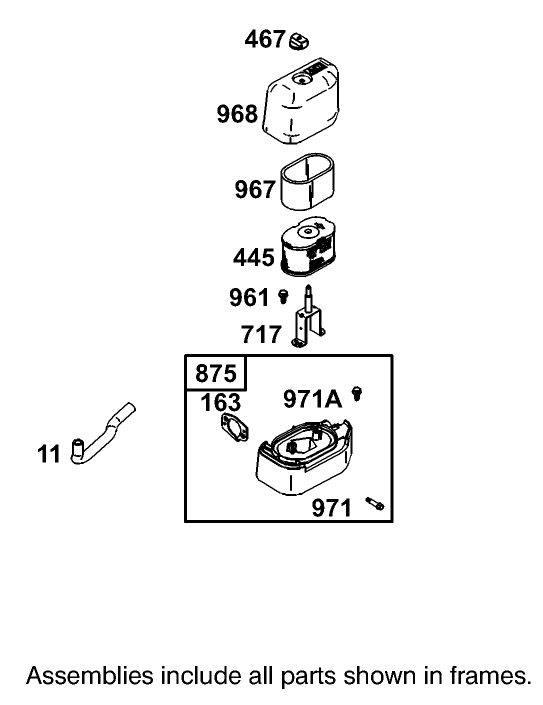 Air Cleaner Assembly  Engine Briggs and Stratton Model 126402-0245-E1
