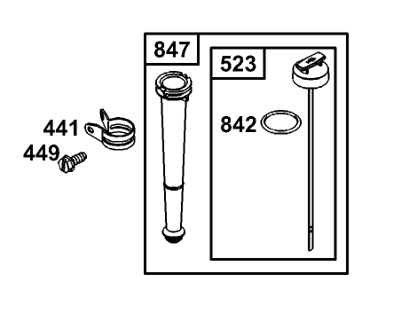 Oil Filter, Tube and Pump Assembly Engine Briggs and Stratton Model 126402-0245-E1