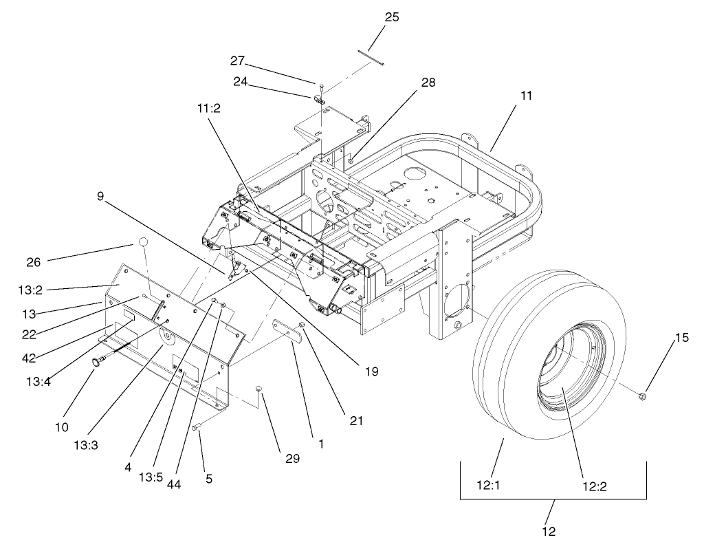 Rear Frame and Wheel Assembly