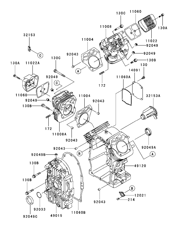 Cylinder/Crankcase Assembly Kawasaki FH721D-AS05