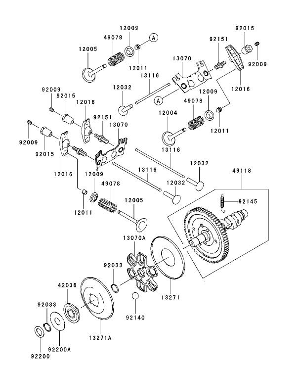 Valve/Camshaft Assembly Kawasaki FH721D-AS05