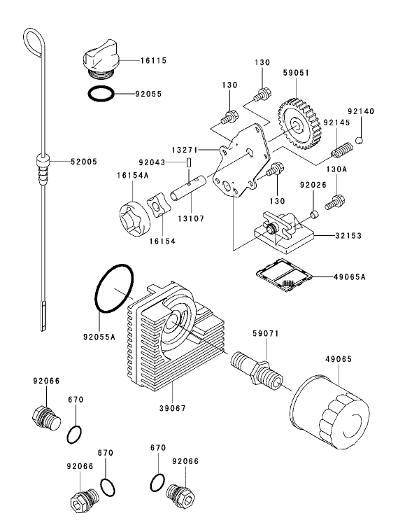 Lubrication Equipment Assembly Kawasaki FH721D-AS05