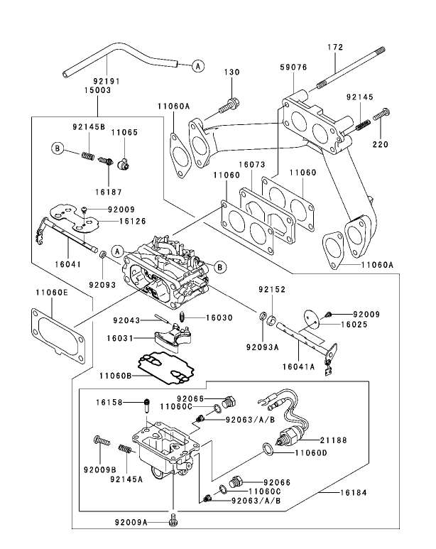 Carburetor Assembly Kawasaki FH721D-AS05