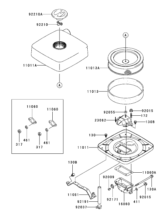 Air Filter/Muffler Assembly Kawasaki FH721D-AS05