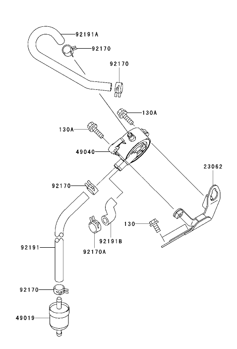 Fuel Tank/Fuel Valve Assembly Kawasaki FH721D-AS05