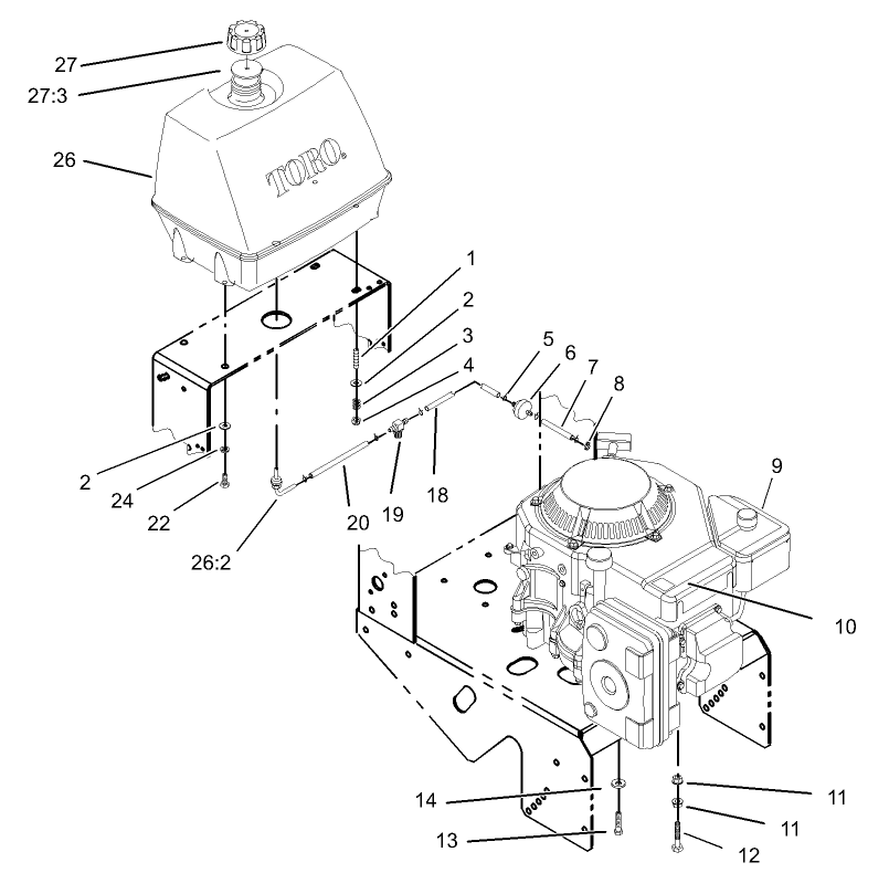 Engine and Fuel System Assembly