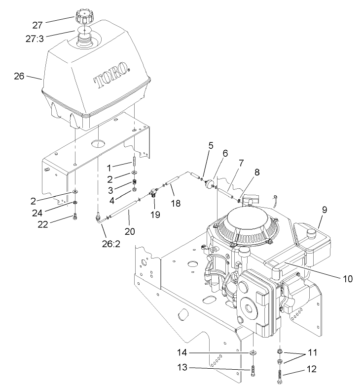 Engine and Fuel System Assembly