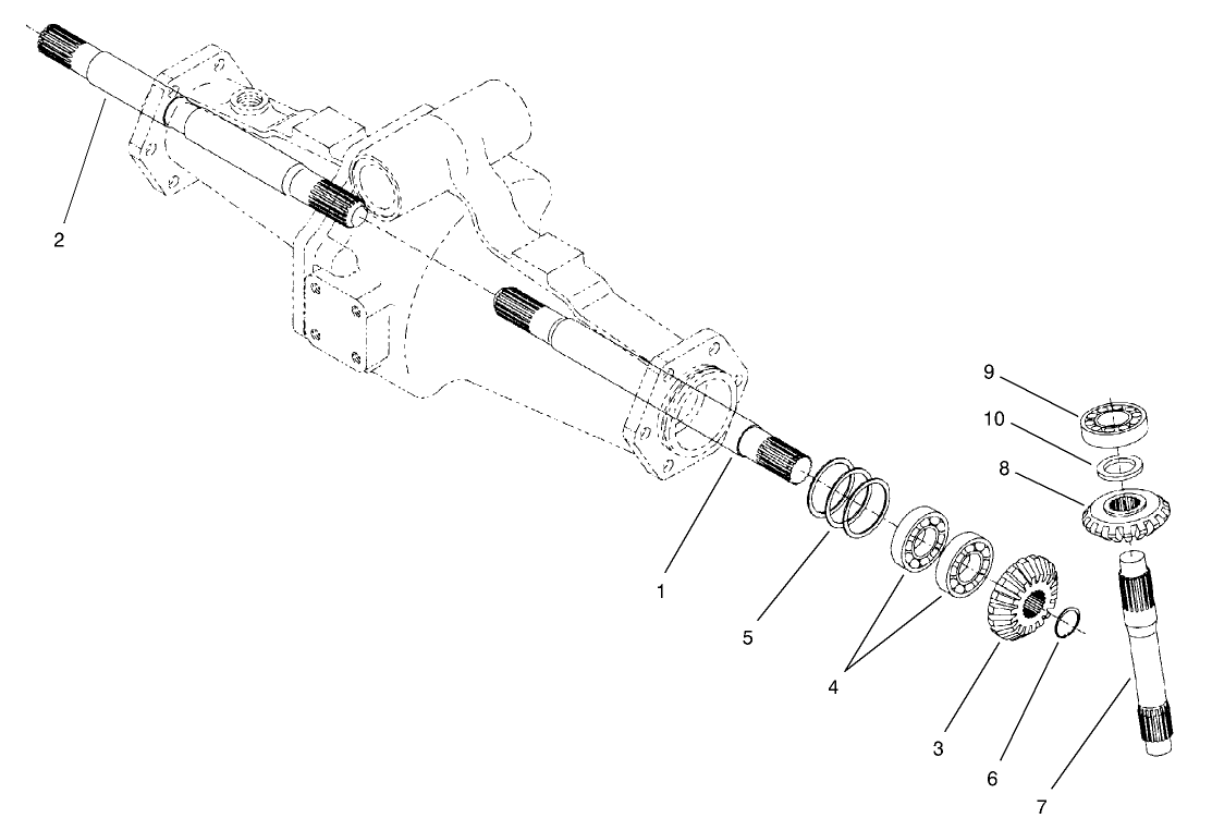 Bevel Gear Shaft Assembly  Rear Axle Assembly No. 100-3784