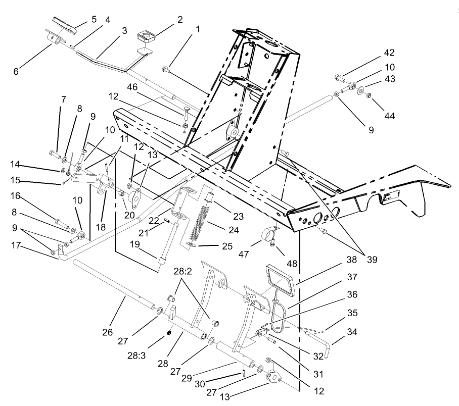 Traction and Brake Pedal Assembly
