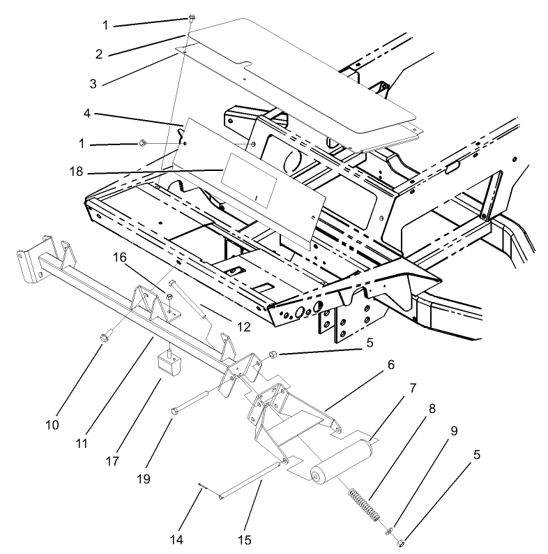 Roller Support and Access Panel Assembly