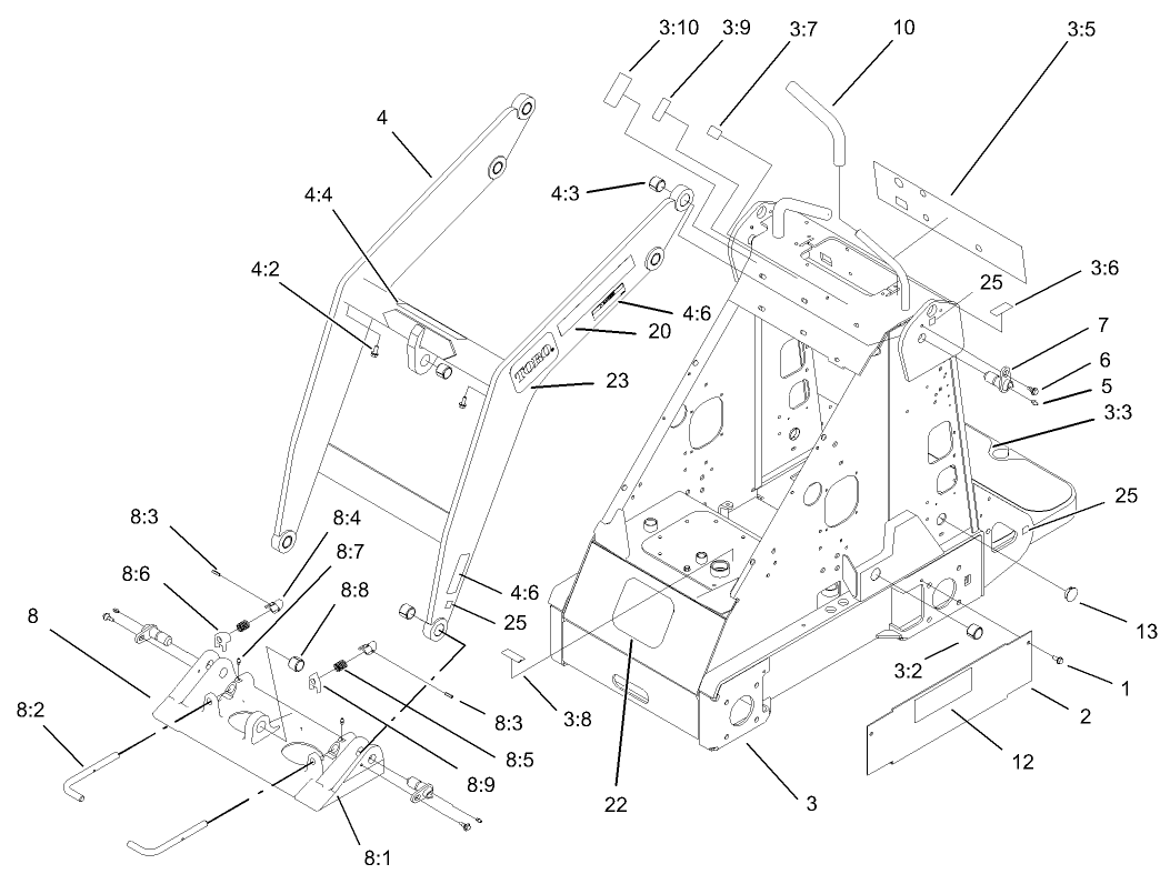 Frame and Loader Arm Assembly