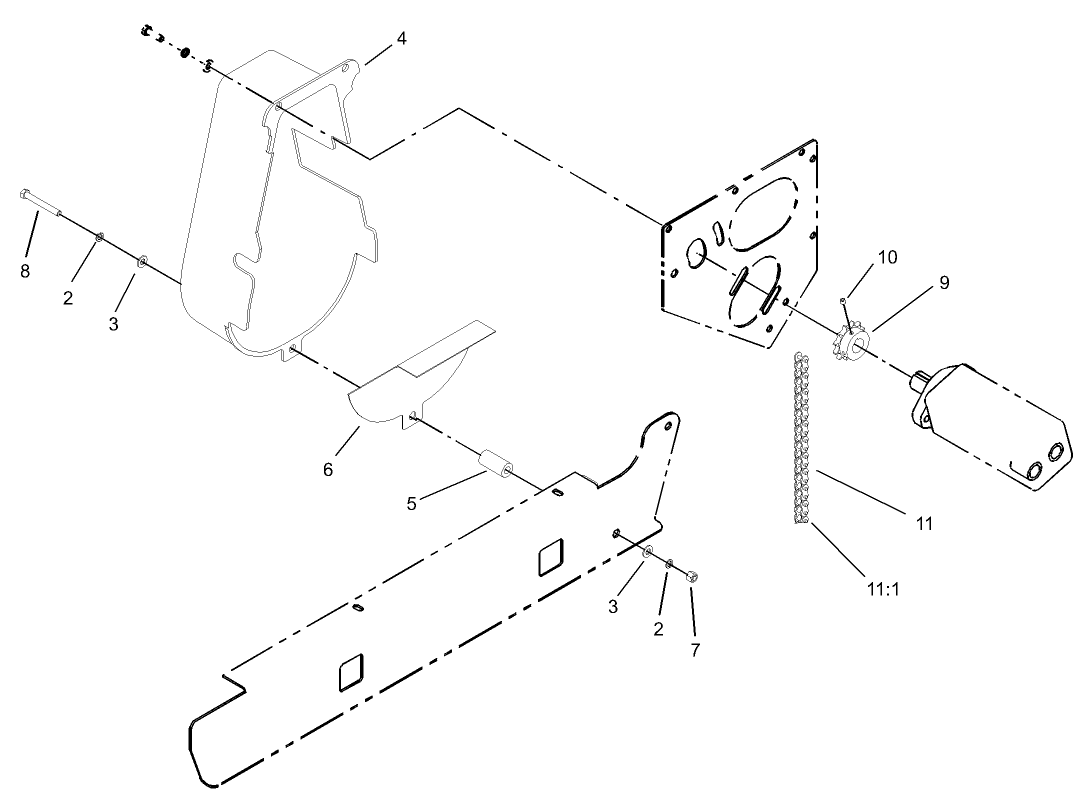 Chain, Sprocket and Guard Assembly