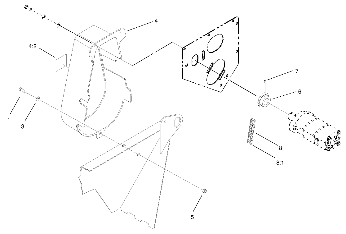 Chain, Sprocket and Guard Assembly