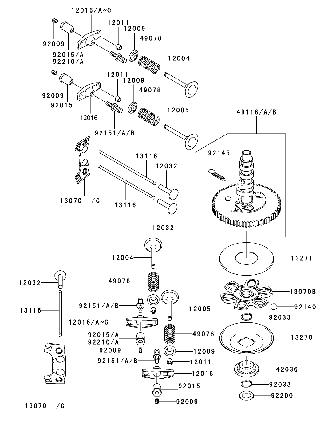 Valve/Camshaft Assembly Kawasaki FH601V-DS06