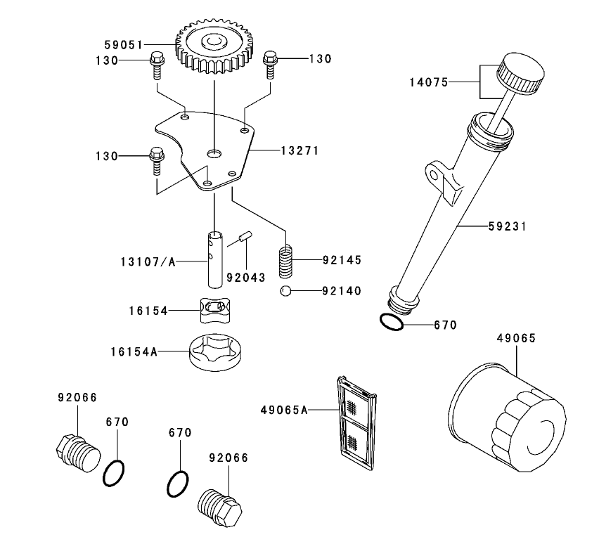 Lubrication Equipment Assembly Kawasaki FH601V-DS06