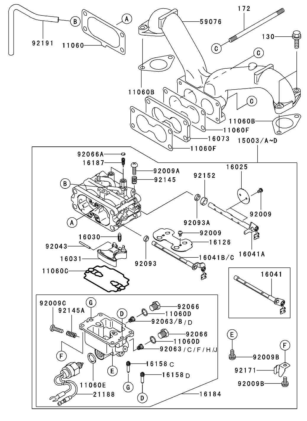 Carburetor Assembly Kawasaki FH601V-DS06