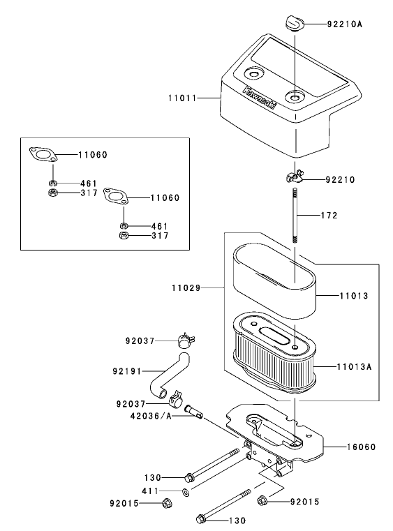 Air-Filter Assembly Kawasaki FH601V-DS06