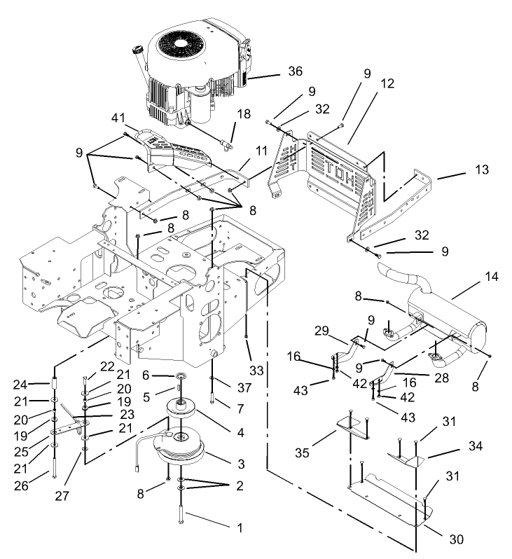 Engine and Clutch Assembly
