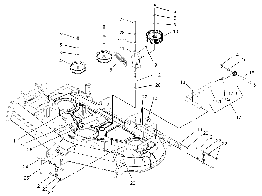 Idler, Pulley/Lift Strut, Chain Assembly