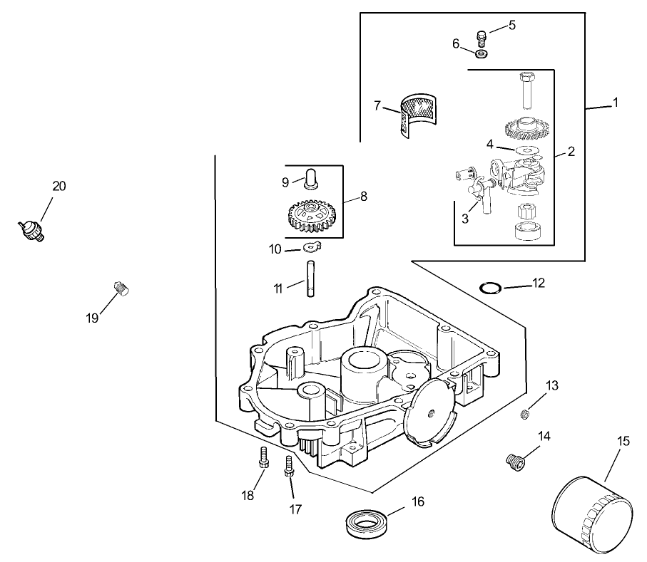 Oil Pan/Lubrication Assembly  Kohler CV20S PRO-65593