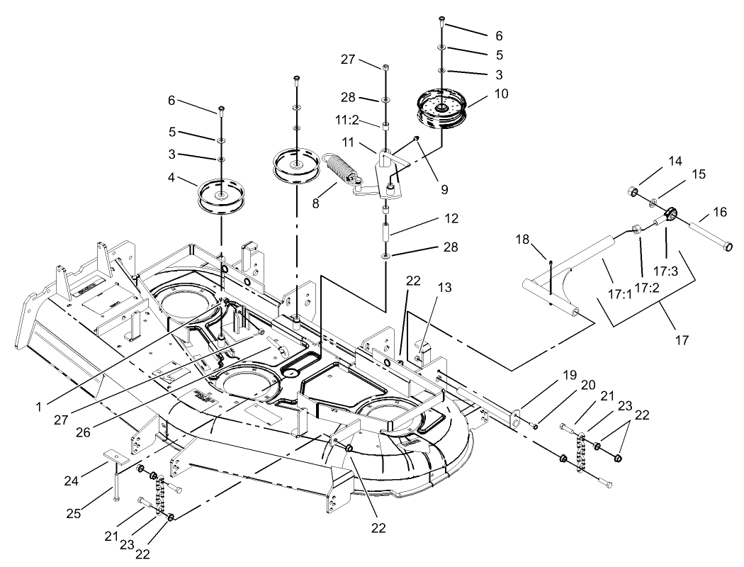 Idler, Pulley/Lift Strut, Chain Assembly