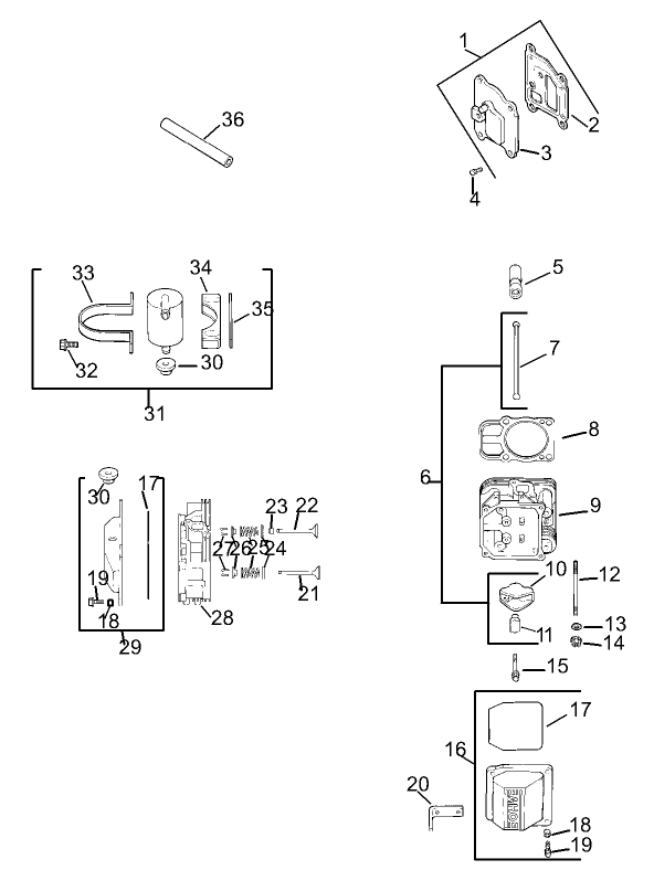 Head/Valve/Breather Assembly Kohler CV23S PS75560