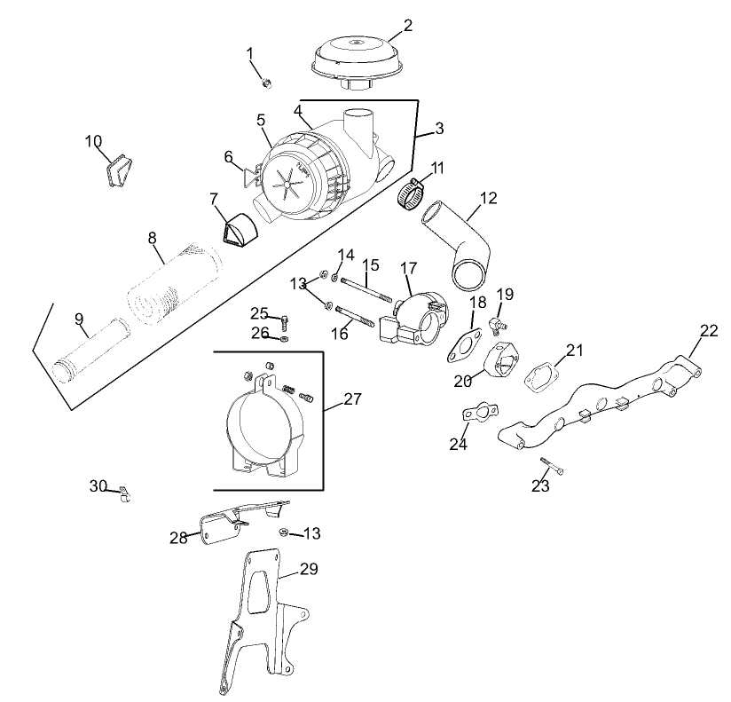 Air Intake/Filtration Assembly Kohler CV23S PS75560