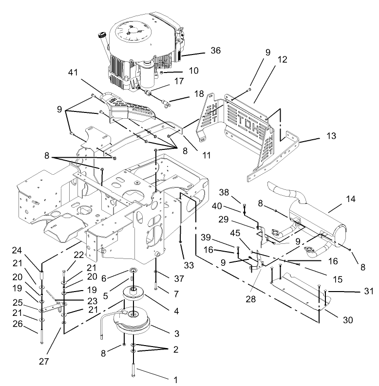 Engine and Clutch Assembly