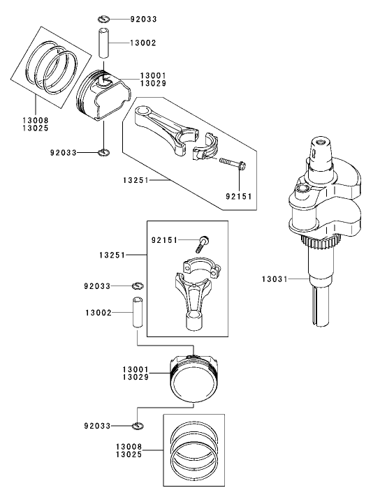 Piston/Crankshaft Assembly Kawasaki FH680V-AS21