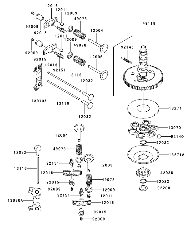 Valve/Camshaft Assembly Kawasaki FH680V-AS21