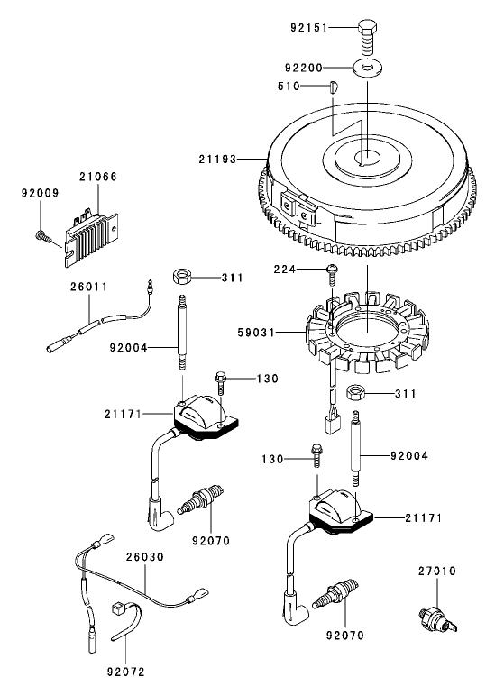 Electric Equipment Assembly Kawasaki FH680V-AS21
