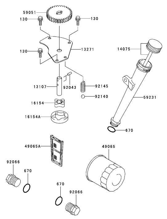 Lubrication Equipment Assembly Kawasaki FH680V-AS21