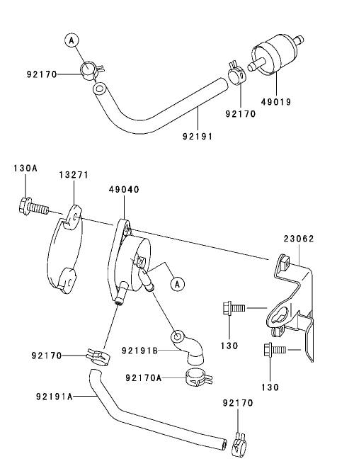 Fuel Tank/Fuel Valve Assembly Kawasaki FH680V-AS21