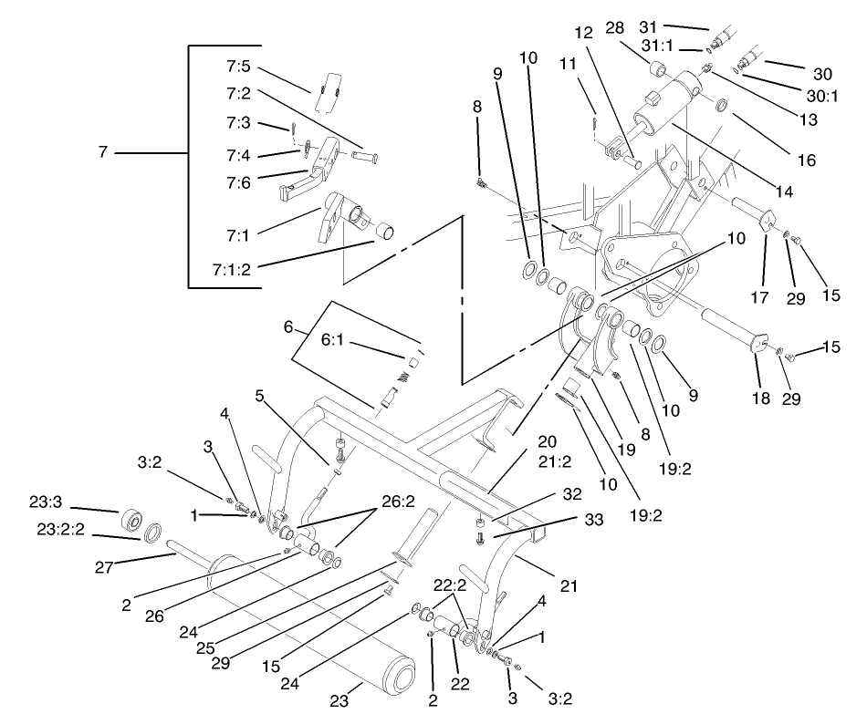 Left Hand Pull Frame Assembly