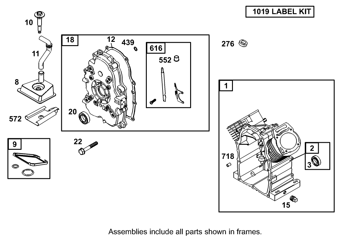 Cylinder Assembly Briggs and Stratton Model 350447-1331-E1