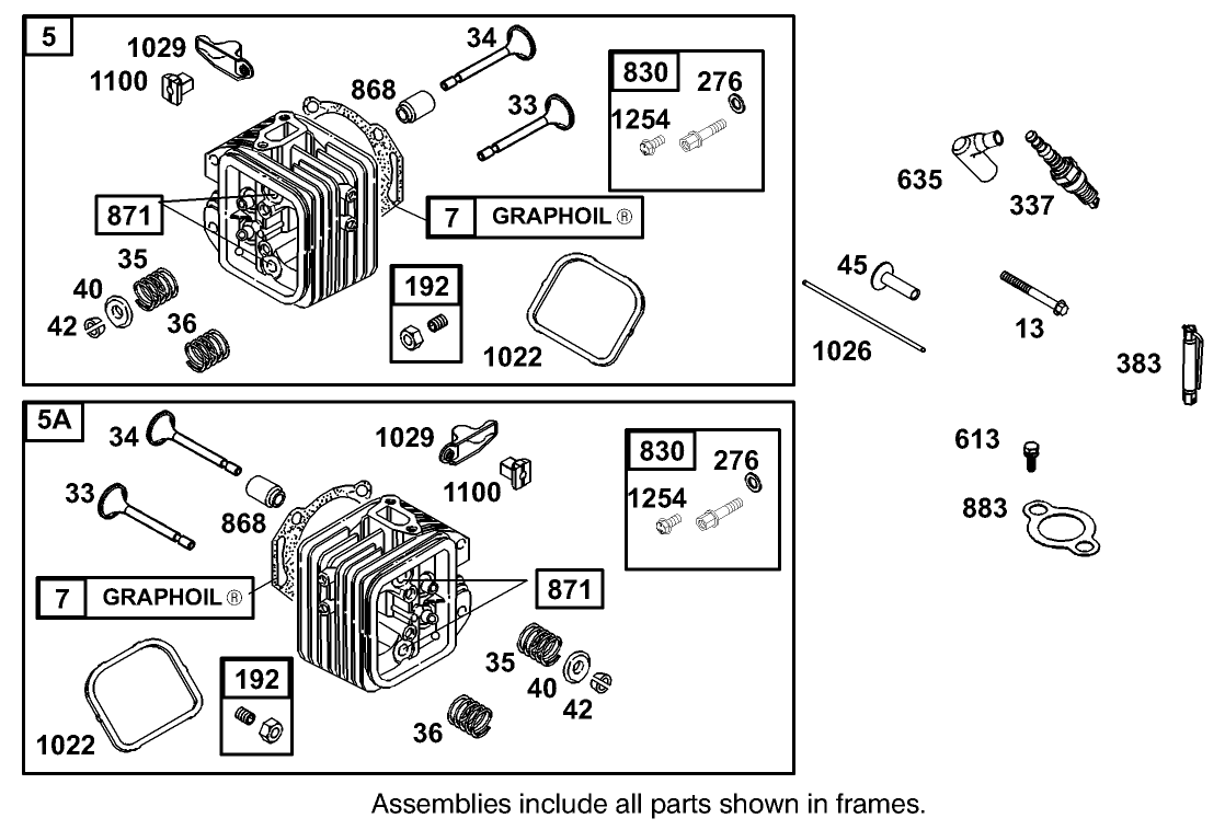 Cylinder Head Assembly Briggs and Stratton Model 350447-1331-E1