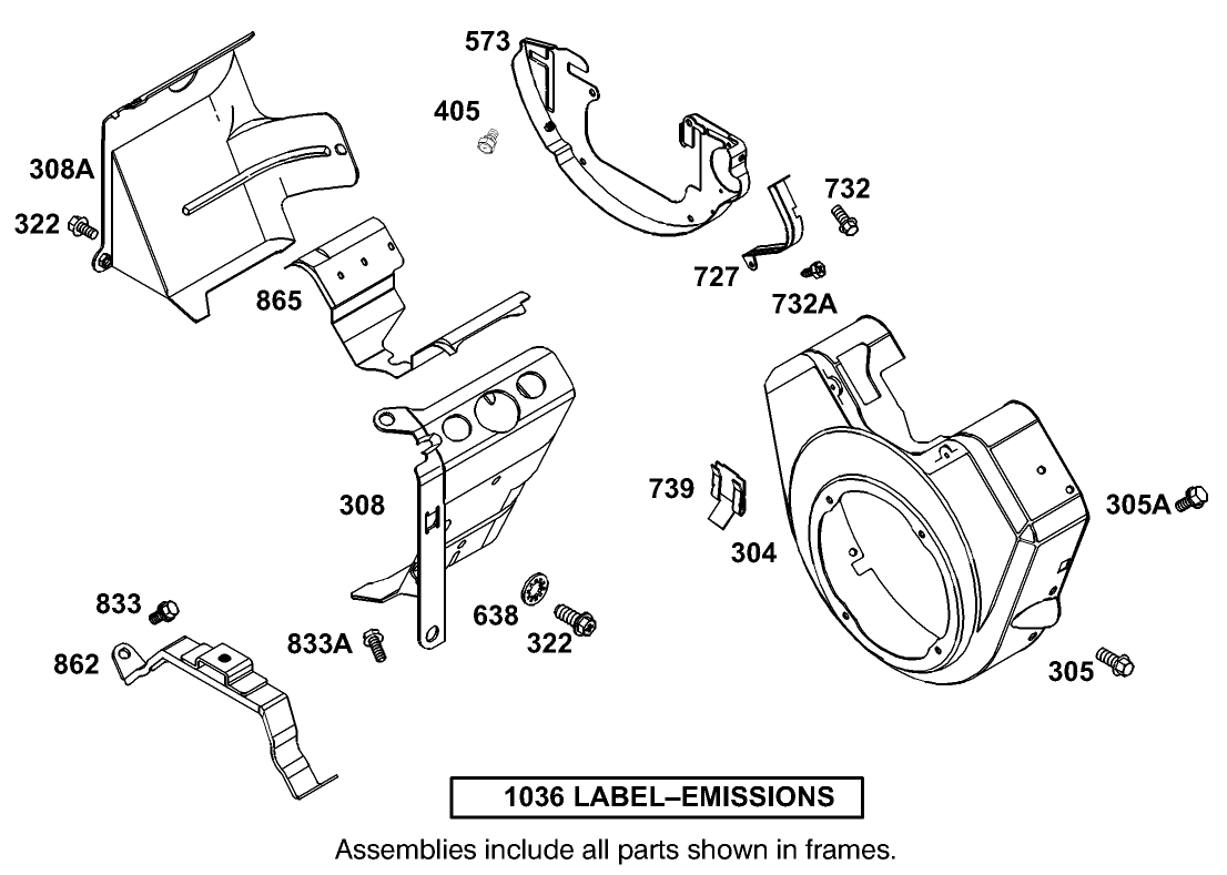 Blower Housing Assembly Briggs and Stratton Model 350447-1331-E1