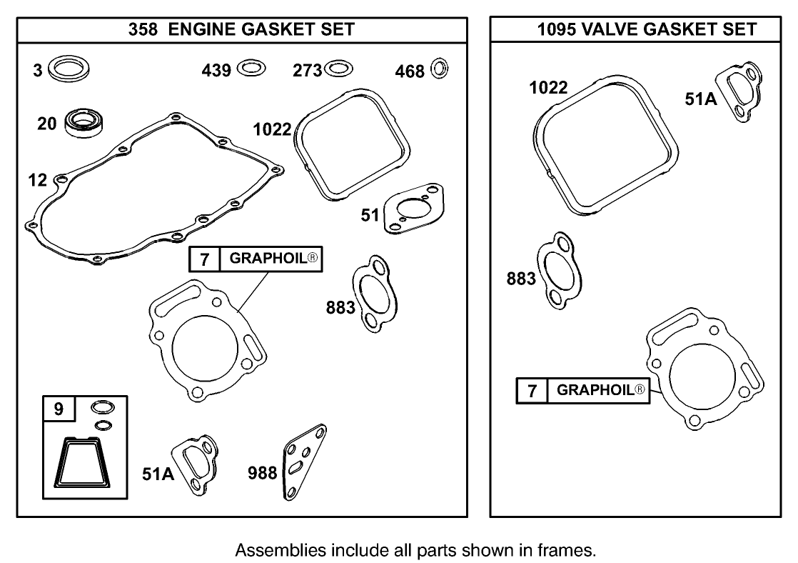 Gasket Assembly Briggs and Stratton Model 350447-1331-E1