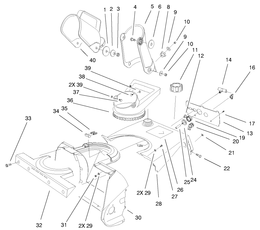Housing, Upper Shroud, and Chute Assembly