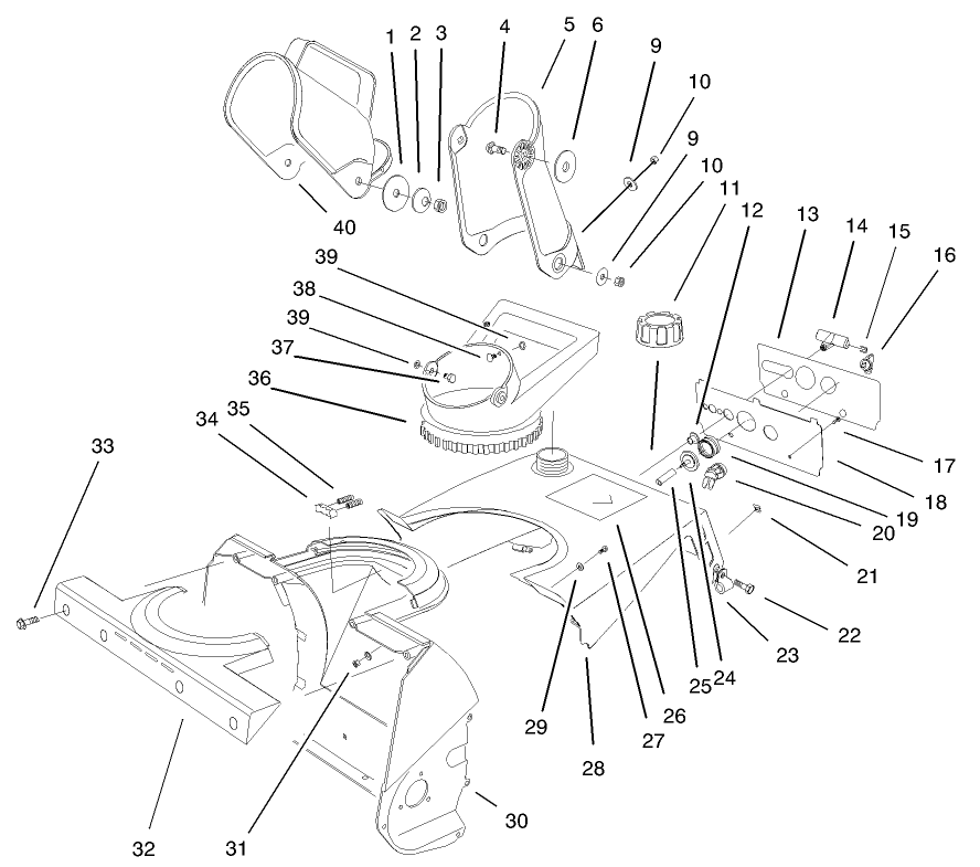 Housing, Upper Shroud, & Chute Assembly