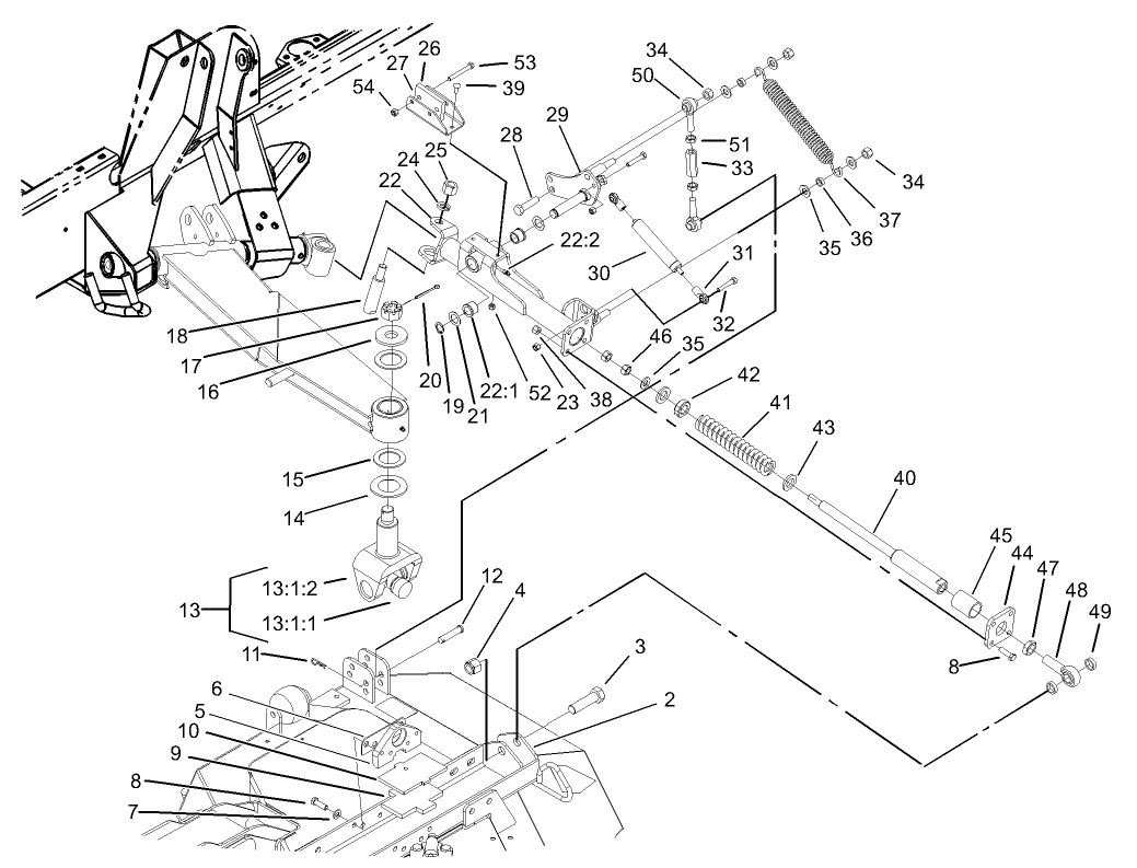 Side Deck Lift Arm and Damper Assembly