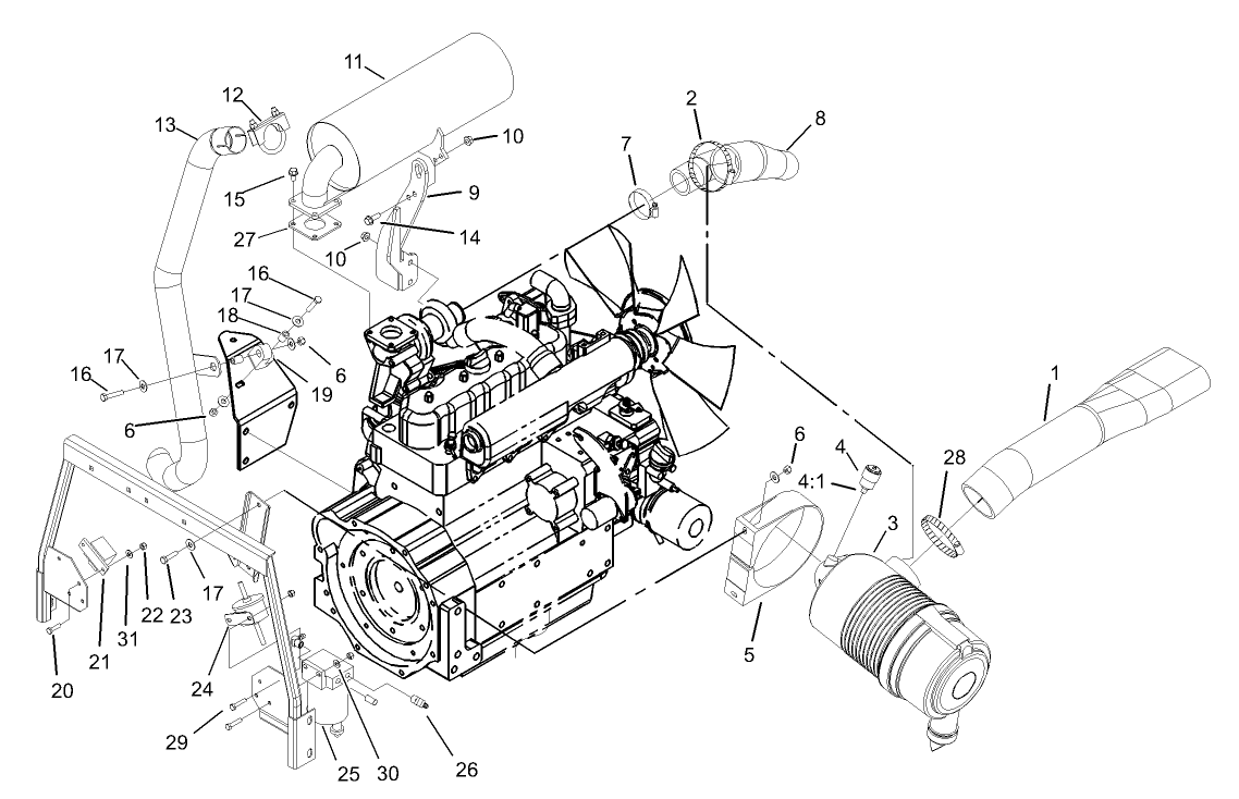 Air Cleaner and Muffler Assembly