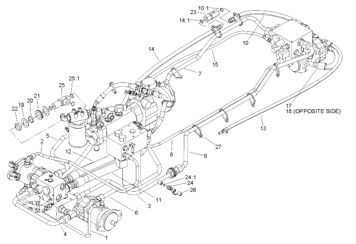 Traction Hydraulic Plumbing Assembly