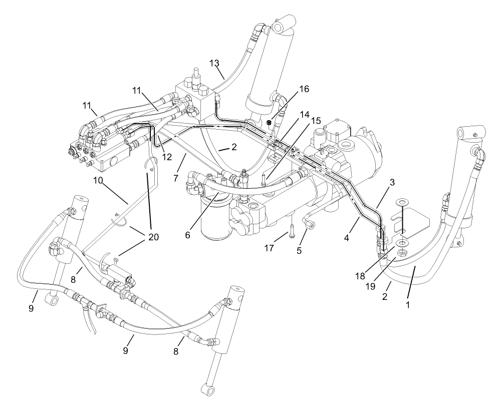 Lift Arm Hydraulic Plumbing Assembly