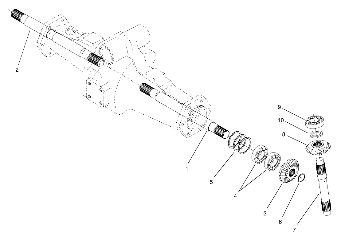 Bevel Gear Shaft Assembly  Rear Axle Assembly No. 100-3784 (Continued)