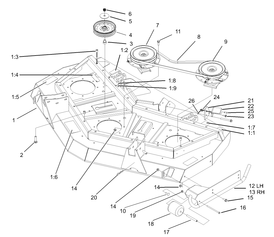 Front Deck, Idler and Skid Assembly