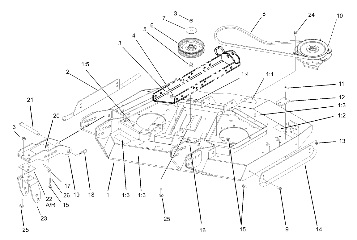 Right Hand Deck, Idler and Skid Assembly